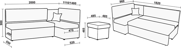 Кухонный угловой диван Нео КМ 3 с механизмом 2000*1110 в Братске - изображение 20