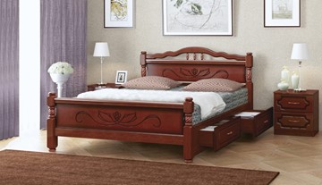 Кровать с выкатными ящиками Карина-5 (Орех) 160х200 в Ангарске