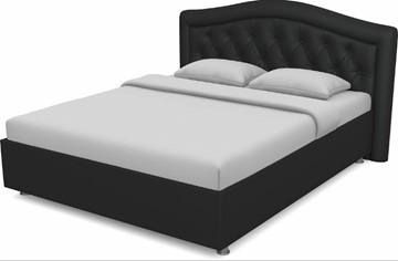 Спальная кровать Луиза 1400 с основанием (Nitro Black) в Братске