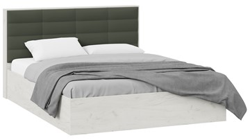 Кровать 2-спальная Агата тип 1 (Дуб крафт белый, Велюр Серый) в Ангарске