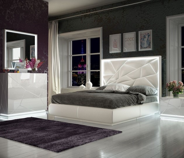 Кровать двуспальная FRANCO KIU 1242 с LED подсветкой изголовья (180х200) в Братске - изображение 1