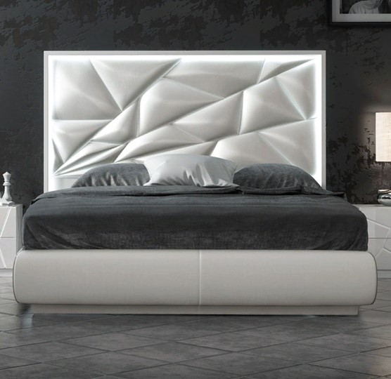Кровать двуспальная FRANCO KIU 1242 с LED подсветкой изголовья (180х200) в Братске - изображение 4