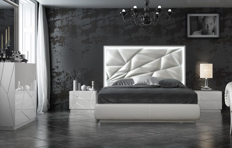 Кровать двуспальная FRANCO KIU 1242 с LED подсветкой изголовья (180х200) в Братске - изображение 5