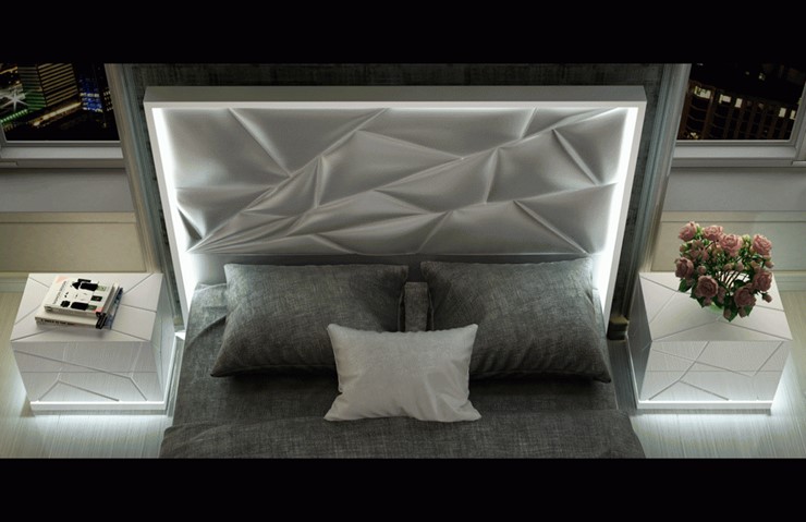 Кровать двуспальная FRANCO KIU 1242 с LED подсветкой изголовья (180х200) в Братске - изображение 8