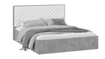 Кровать в спальню Хилтон Тип 1 (Ателье светлый/Белый) в Ангарске