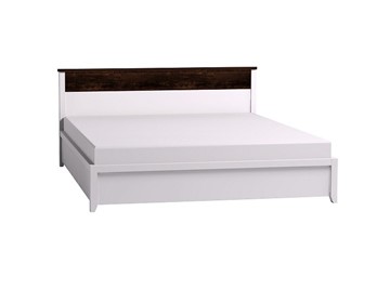 Двуспальная кровать Норвуд 31 с гибкими ламелями дерево, Белый-Орех шоколадный в Ангарске