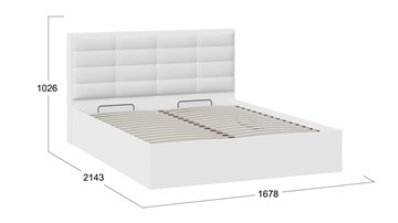 Кровать двуспальная с подъемным механизмом Агата тип 1 (Белый) в Ангарске - предосмотр 3