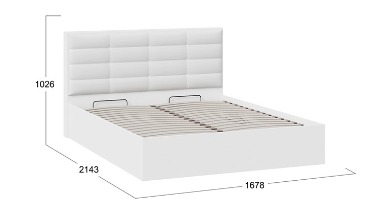 Кровать двуспальная с подъемным механизмом Агата тип 1 (Белый) в Ангарске - изображение 3