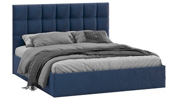 Кровать 2-спальная с подъемным механизмом Эмбер (Микровелюр Wellmart Blue) в Братске