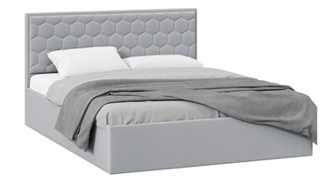 Кровать двуспальная с подъемным механизмом Порто (Велюр Confetti Silver) без заглушины в Ангарске
