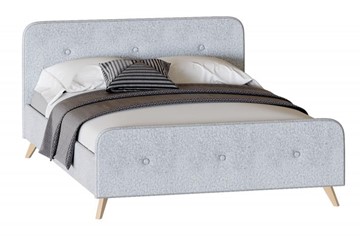 Кровать двуспальная Сиерра 1600 (с подъемным механизмом и коробом) Аура серый в Ангарске