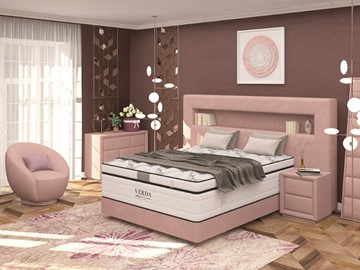 Двуспальная кровать Smart/Podium M 160х200, Флок (Велсофт Винтажный розовый) в Ангарске