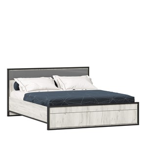 Двуспальная кровать Техно 1600 (С основанием) Дуб крафт белый/Серый шифер 678.140 в Ангарске