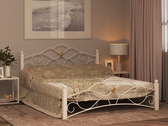 Кровать 2-спальная Гарда 3, 160х200, белая в Ангарске - изображение