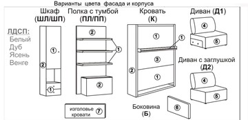 Кровать-трансформер Smart (ШЛ+К 1600), шкаф левый в Ангарске - предосмотр 2