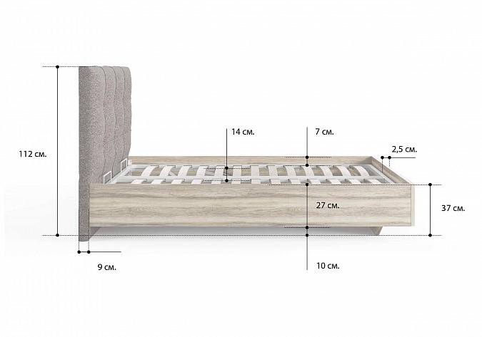 Двуспальная кровать Victoria (ясень ориноко) 180х200 с основанием в Ангарске - изображение 3