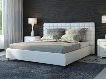 Кровать в спальню Corso-3 160х200, Экокожа (Белый) в Ангарске