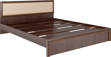 Кровать 2-спальная Беатрис М09 с мягким изголовьем (Орех Гепланкт) в Ангарске