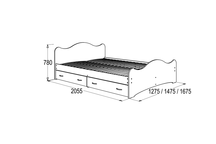 Кровать односпальная 6 с ящиками, 90х200 Млечный дуб с основанием в Братске - изображение 1