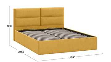 Кровать с подъемным механизмом Глосс Тип 1 (Микровелюр Wellmart Yellow) в Ангарске - предосмотр 1