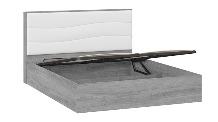 Кровать с подъемным механизмом Миранда тип 1 (Дуб Гамильтон/Белый глянец) в Ангарске - изображение 3