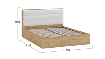 Кровать с подъемным механизмом Миранда тип 1 (Дуб крафт золотой/Белый глянец) в Братске - предосмотр 1