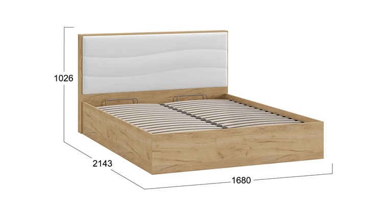 Кровать с подъемным механизмом Миранда тип 1 (Дуб крафт золотой/Белый глянец) в Братске - изображение 1