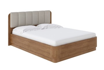 Кровать с механизмом 2-спальная Wood Home 2 160х200, Микрофибра (Антик (сосна) с брашированием/Diva Нюд) в Ангарске