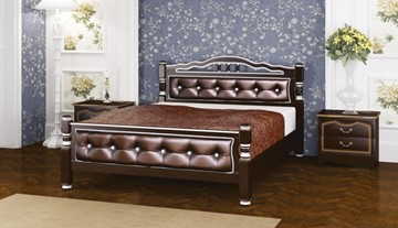 Кровать спальная Карина-11 (Орех Темный, обивка бриллиант) 160х200 в Ангарске