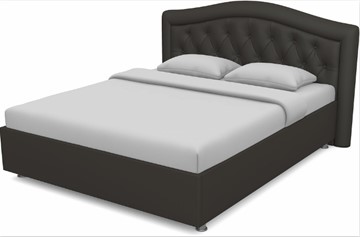 Кровать двуспальная Луиза 1600 с основанием (Nitro Brown) в Братске