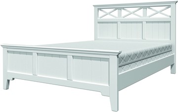 Полутороспальная кровать Грация-5 с белым карнизом (Белый Античный) 140х200 в Ангарске - предосмотр