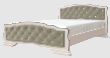 Полуторная кровать Карина-10 (Дуб Молочный, светлая обивка) 140х200 в Ангарске