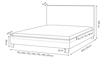 Кровать спальная Lino 140х200, Велюр (Monopoly Прованский синий (792)) в Ангарске - предосмотр 1
