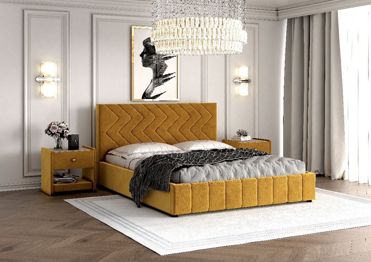 Кровать в спальню Нельсон Зиг Заг 160х200 (вариант 1) без основания в Ангарске - изображение 1