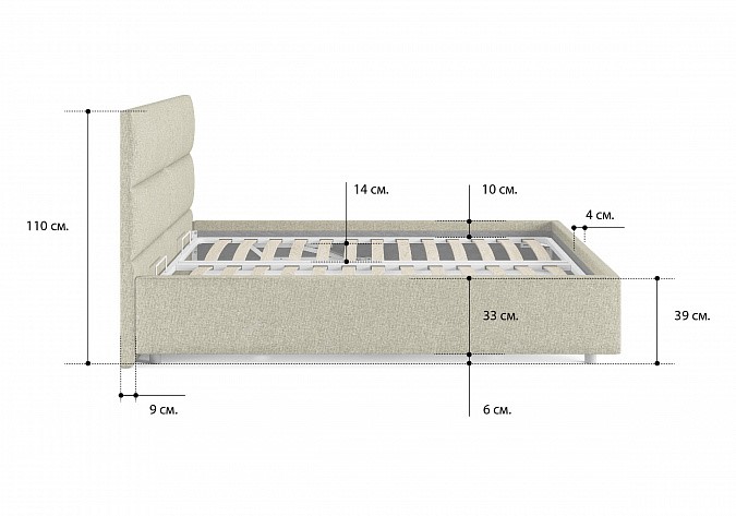 Двуспальная кровать Omega 180х190 с основанием в Ангарске - изображение 2