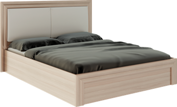 Кровать с подъемным механизмом Глэдис М32 (Шимо светлый/Белый текстурный) в Ангарске