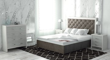 Спальная кровать Манхэттен 180х200 (с основанием), с высотой спинки - 140 см в Ангарске