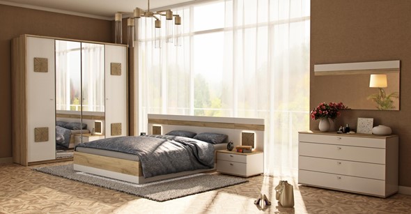 Спальный гарнитур Фиджи 3, белый в Ангарске - изображение