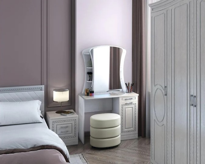 Гарнитур в спальню Гертруда 1, белая лиственица/ясень жемчужный в Ангарске - изображение 1