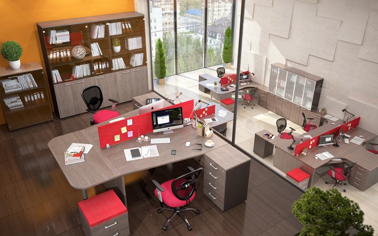 Мебель для персонала Xten для двух сотрудников с тумбочками в Ангарске - изображение 3