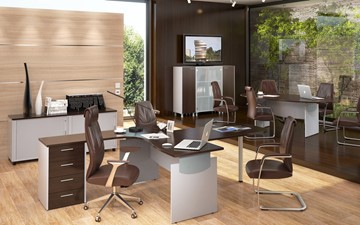 Набор мебели в офис OFFIX-NEW для двух сотрудников и руководителя в Ангарске - предосмотр