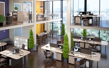 Комплект офисной мебели Xten в опенспэйс для четырех сотрудников в Братске