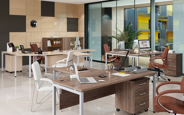Офисный комплект мебели Xten S 1 - один стол с приставным брифингом в Братске - изображение