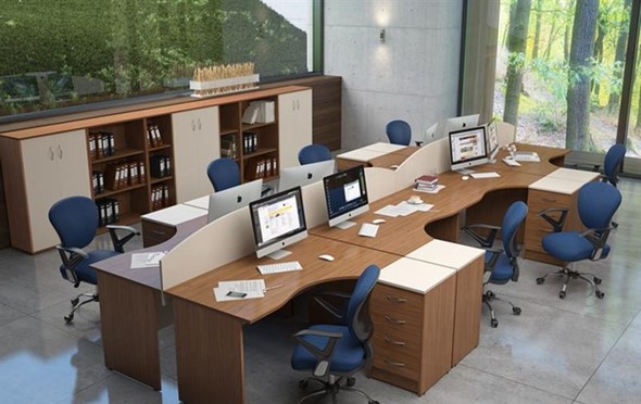 Офисный набор мебели IMAGO - рабочее место, шкафы для документов в Ангарске - изображение