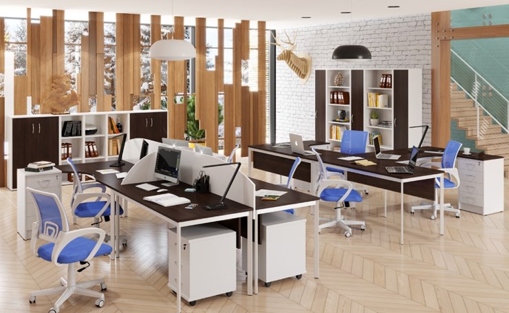 Офисный комплект мебели Imago S - два стола, две тумбы в Ангарске - изображение