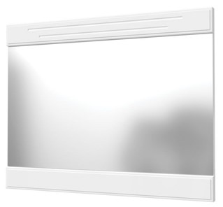 Настенное зеркало Олимп с декоративными планками (белый) в Ангарске