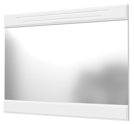 Настенное зеркало Олимп с декоративными планками (белый) в Ангарске - изображение