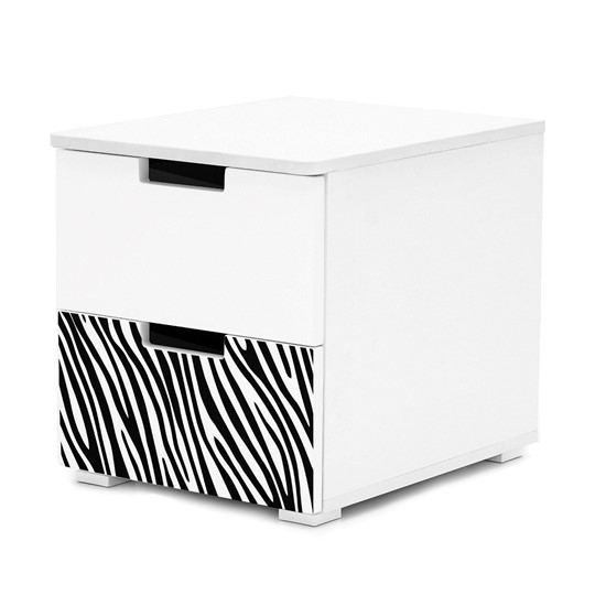 Детская тумбочка Svogen 2 ящика, белый/зебра черная в Ангарске - изображение 2