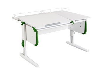 Растущий стол 1/75-40 (СУТ.25) + Polka_z 1/600 (2шт) белый/серый/Зеленый в Ангарске