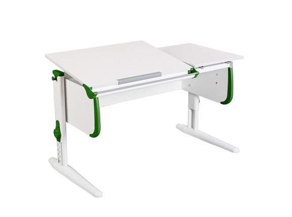 Детский стол-трансформер 1/75-40 (СУТ.25) белый/белый/Зеленый в Братске - изображение